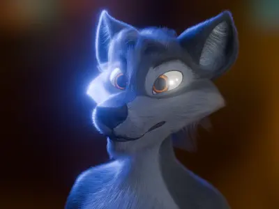 Niju Anthro Wolf Low-poly 3D model