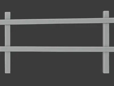 Wooden Fence Free low-poly 3D model