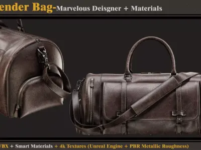 Weekender Bag-MD-Clo3d-3 Smart Material- Textures- OBJ-FBX 3D model