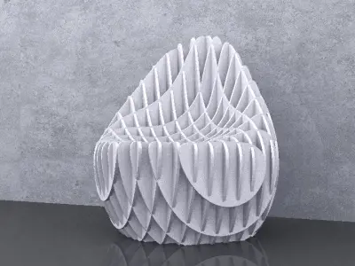 Parametric Wavy Wooden Furniture 07 - CNC files for cutting 3D model