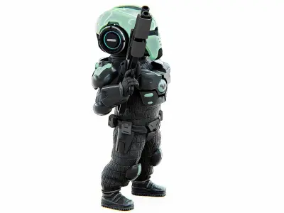 CYBER SOLDIER XC-600 Rigged for Unreal Engine - Unity - MIXAMO 3D model