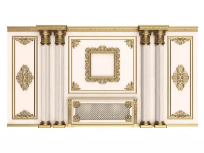 Boiserie Classic Wall Panels Collection 0202 Low-poly 3D model