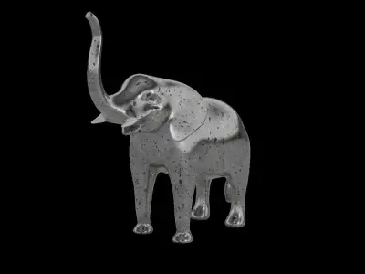 Metal Elephant Figurine Low-poly 3D model