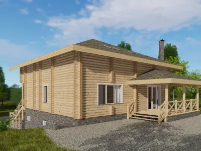3D model of a wooden house 3D model shop