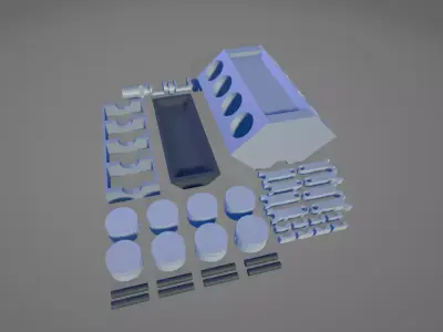 Printable V8 Engine Miniature Kit- Hobby-STEM-Decorative Display 3D print model