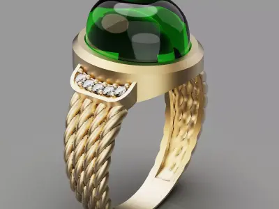 Lux ring silver gold sterling printable jewelry 3D model 3D print model