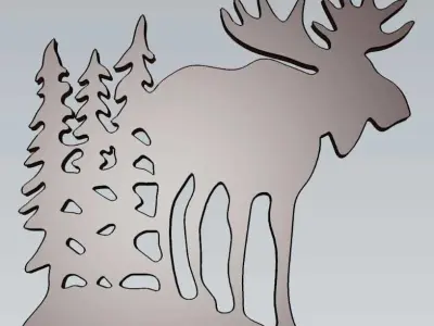 Wonderful Artificial Moose Home and Garden Outdoor Lawn Decor 3D model