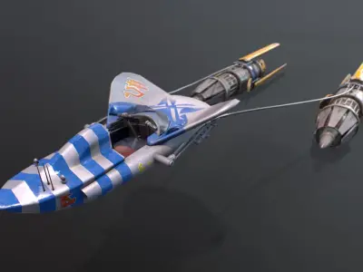 Star Wars  Anakin Pod Racer Low-poly 3D model