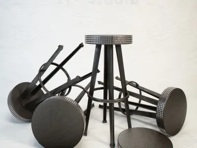 DIESEL Bar Stud stool by Moroso 3D model