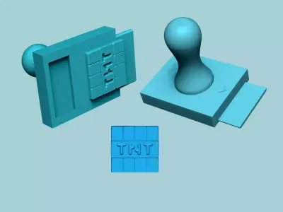 Stamp 90 Minecraft TNT - Fondant Decoration Maker Toy 3D print model