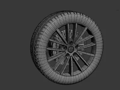 VW Rim Spokes Low-poly 3D model
