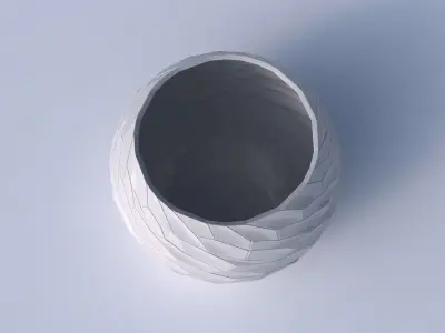 Bowl spheric with fine twisted organic cells 3D print model