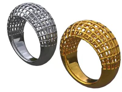 Luxury Cage Rings Jewelry 3D print model
