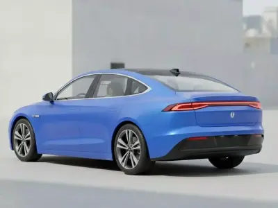 Modern Electric Sedan Realistic EV Car 3D Model 3D model