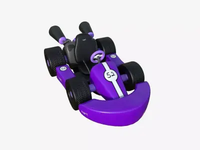Cartoon Kart C07 Purple - Vehicle Racing Design Low-poly 3D model