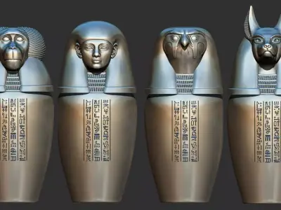 Ancient Egyptian Canopic Jars stl 3D Printable model 3D print model