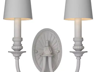 Golden sconce in classic MARINER style Two-horn wall lamp 3D model