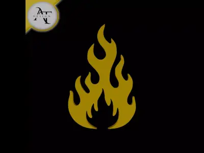 Simple Flame Symbol - 2D Art Free 3D print model purchase