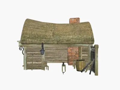Medieval Blacksmith Low-poly Free low-poly 3D model