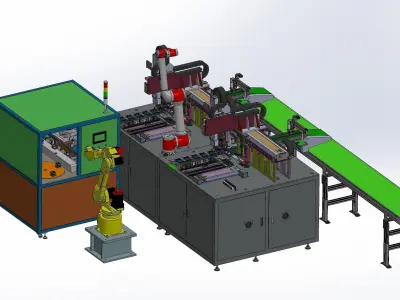 Panel automatic assembly line  3D model