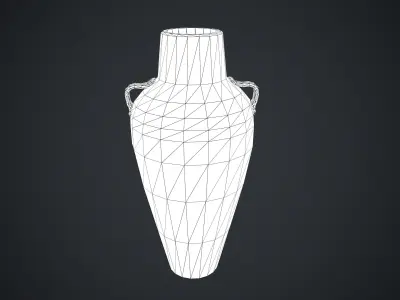 Vase Old Painted Pack Low-poly 3D model