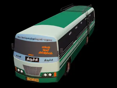 South Indian Bus Low-poly 3D model