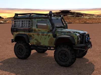 Land Rover Defender Off-Road Low-poly 3D model
