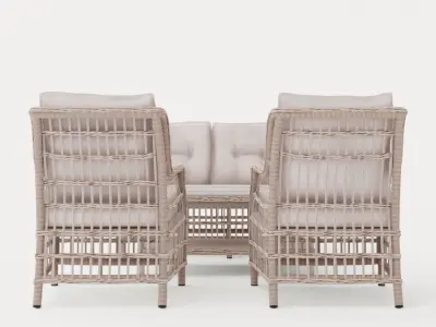 New England sofa set Low-poly 3D model