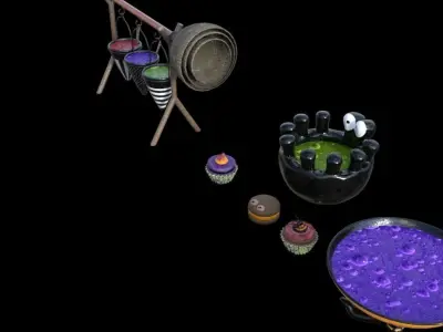 Pack halloween decoration 2022 Low-poly 3D model