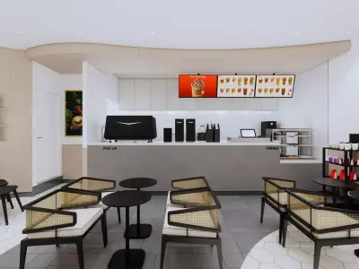 Kenangan Coffee Shop Interior  3D model