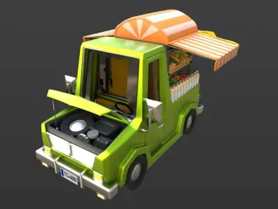Cartoon Pickup Truck 3D model