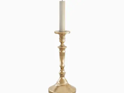 Vintage Candlestick 04 Low-poly 3D model