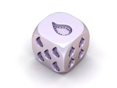teardrop-themed luxury dice design 3D print model