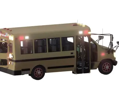 Rescue bus with equipment 3D model