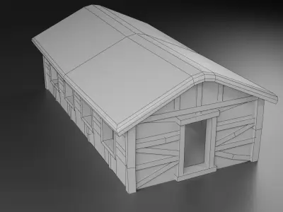 Medieval Barn  Free low-poly 3D model