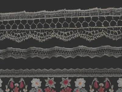 3 flowers Lace Borders and Trims Materials Textures Texture