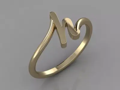 Alphabet Ring  H 3D print model
