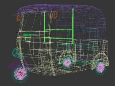 Auto Rickshaw 3D Model Low-poly 3D model