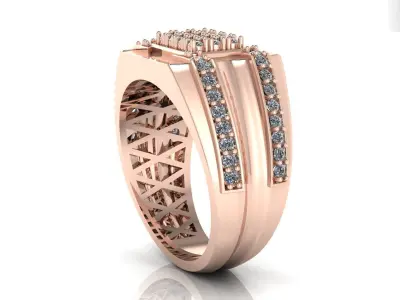 Jewelry Diamond Ring 3D Print Model 3D print model 18