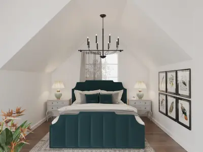 Luxury Four-Bedroom Interior High-End Furniture from Real Stores 3D model