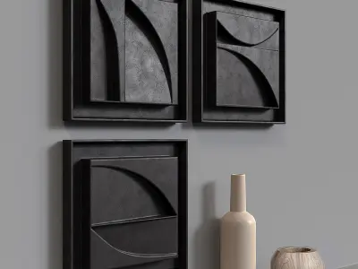 Decorative set BITTER CHOCOLATE Low-poly 3D model
