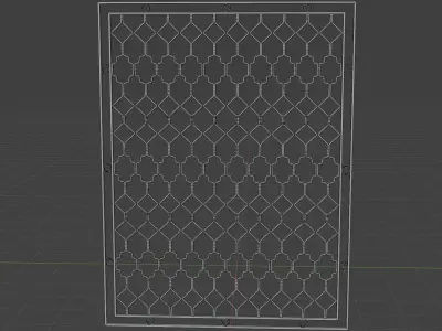 3D Purple Steel Window Trellis Ornaments 3D model