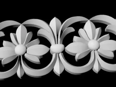 Central decor ornament for furniture 3D model 233