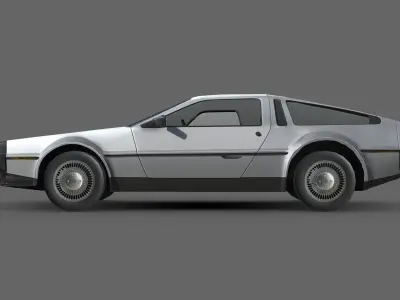 DeLorean DMC-12 1981 Low-poly 3D model
