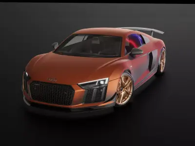 AUDI-R8-V10 -PLUS  Low-poly 3D model