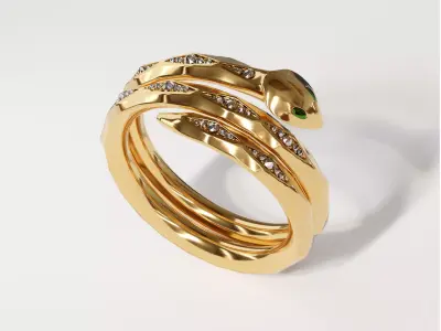 Snake Ring 3D print model 3D print model