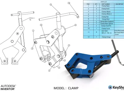 Clamp and parts that go with it 3D model