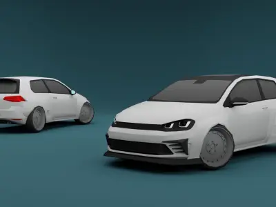 HATCHBACK CARS PACK Low-poly 3D model