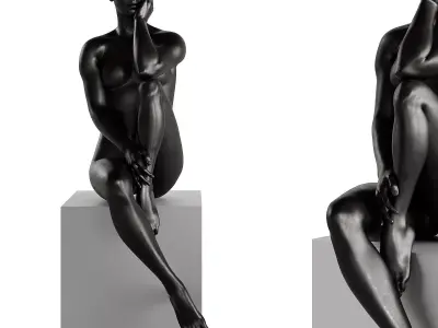 Finesse Decor Antoinette Doll Sculpture With Base 3D model