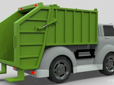 Garbage truck Cartoon Vehicle Low-poly 3D model